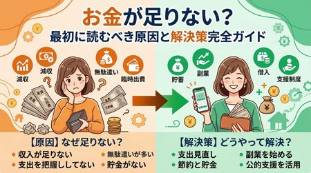 お金が足りないときに最初に読むべき記事、原因から解決策まで